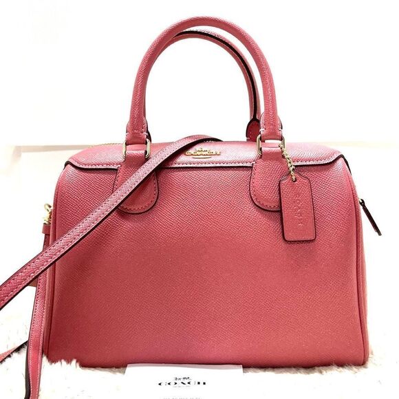 🔥🌺NWT! Coach Mini Bennett Satchel Handbag Glitter Peony Msrp:$325.00 - Picture 1 of 9